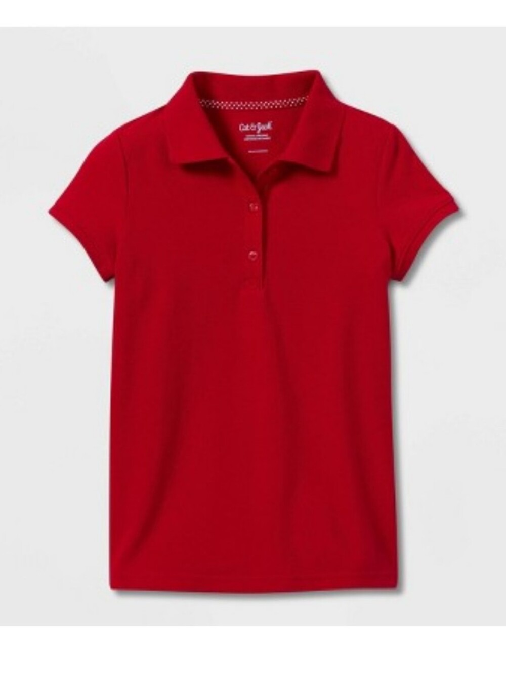 2 For $15 Lot Of 2 NWT Cat & Jack Red Girls' Short Sleeve Polo Shirts  4-5 6-7
